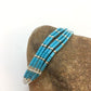 Blue Turquoise Heishi Liquid Silver Bracelet | Sterling Silver | 7" | 5-Strand | 13596