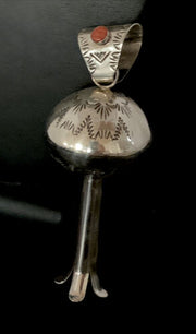 Southwestern Sterling Silver Spiny Naja Pendant Necklace | 4" | Authentic Native American Handmade | 10456
