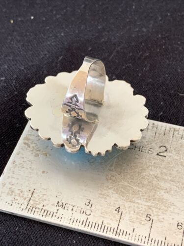 Navajo Blue Kingman Turquoise Ring | Sterling Silver | Sz 9.5 | Authentic Native American Handmade | 01644