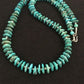 Santo Domingo Kingman Turquoise Necklace | Sterling Silver | 21" | Authentic Native American Handmade | 3996
