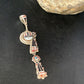 Zuni Kachina Coral Mother of Pearl Onyx Inlay Pin Pendant | Sterling Silver | 4.20" | 13688
