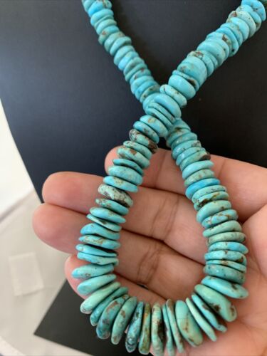 Authentic Navajo Graduated Turquoise Necklace | Sterling Silver | 22" | 944