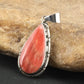 Native American Navajo Red Spiny Oyster Pendant | Sterling Silver | 1.75" | 1125