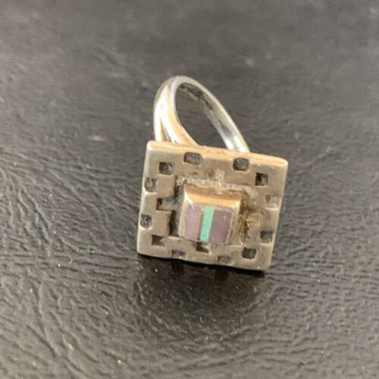 Navajo Blue Turquoise Sugilite Inlay Ring | Sz 5.5 | Sterling Silver | Authentic Native American Handmade | 11285