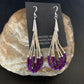 Handmade Liquid Silver Heishi Tube Beads Sugilite Earrings | Sterling Silver | 2" | 13048