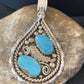 Southwestern Blue Turquoise Cluster Pendant | Authentic Men's Sterling Silver | Multi-Stone | 3" | 2104