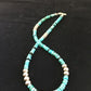 Native American Sterling Silver Necklace | Blue Turquoise & Onyx | 18" | 10027