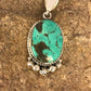 Navajo Green Turquoise Pendant | Sterling Silver | Authentic Native American Handmade | 3382