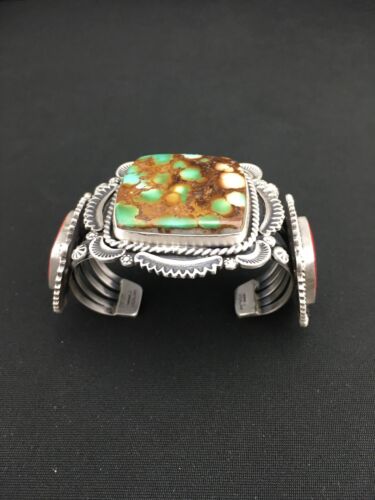 Navajo Spiny Royston Turquoise Bracelet | Sterling Silver | Authentic Native American Handmade | 1129 - Masha USA