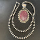 Navajo Pearls Purple Spiny Oyster Pendant Necklace | Sterling Silver | Authentic Native American Handmade | 10701