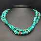 Navajo Blue Turquoise Nugget Bead Necklace | 2 Strand | Sterling Silver | 17" | Authentic Native American Handmade | 4490