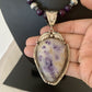 Navajo Purple Sugilite & Amethyst Pendant Necklace | Sterling Silver | Authentic Native American Handmade | 1756
