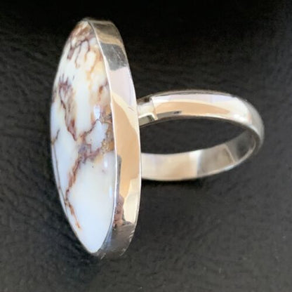 Navajo Wild Horse Turquoise Ring | Sterling Silver | Sz 7.5 | Authentic Native American Handmade | 10491