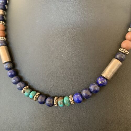 Authentic Tommy Singer Necklace | Blue Lapis Turquoise | Sterling Silver | 15" | 10392