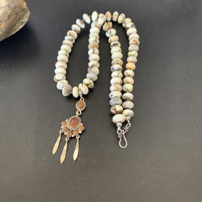Navajo Multi-Stone Turquoise Pendant Necklace | Sterling Silver | Authentic Native American Handmade | 12386