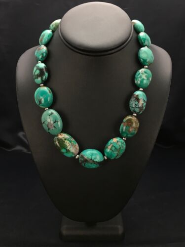 Southwestern | Royston Turquoise Chunky Necklace | Sterling Silver | 18" | 2962