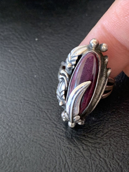 Women's Navajo Purple Spiny Oyster Ring | Sterling Silver | Sz 6 | Authentic Native American Handmade | 10812