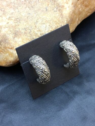 Native American Southwestern Sterling Silver Earrings | 1" | 8985