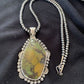 Navajo Green Kingman Turquoise Pendant Necklace | Sterling Silver | Authentic Native American Handmade | 1311