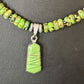 Navajo Green Turquoise Necklace Pendant | Sterling Silver | 22" | Authentic Native American Handmade | 14605