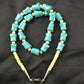 Navajo Blue Turquoise Spiny Oyster Necklace | Sterling Silver | 19" | Authentic Native American Handmade | 10121