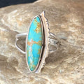 Southwestern Navajo Blue Kingman Turquoise Ring | Sterling Silver | Sz 9 | 13528