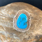 Navajo Blue Kingman Turquoise Ring | Sterling Silver | Sz 9 | Authentic Native American Handmade | 12952
