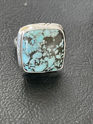 Navajo Blue Spiderweb Turquoise Ring | Sterling Silver | Sz 5 | Authentic Native American Handmade | 10305