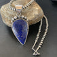Native American Navajo Blue Lapis Pendant Necklace | Sterling Silver | Authentic Handmade | 11674