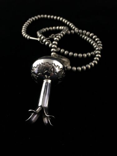 Southwestern Men's Navajo Sterling Silver Large Naja Necklace Pendant | 3" | 10074