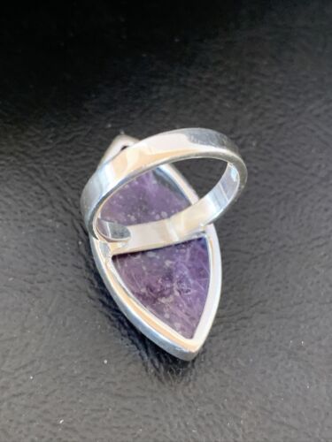 Navajo Purple Charoite Ring | Sterling Silver | Sz 7.5 Adjustable | Authentic Native American Handmade | 10529