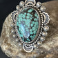 Native American Navajo Blue Spiderweb Turquoise Ring | Sterling Silver | Sz 9 | 01640