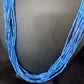Navajo Stabilized Denim Lapis Heishi Necklace | 10 Strand | Sterling Silver Tube | 24" | 13421