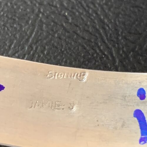 Native American Zuni Purple Opal Inlay Cuff Bracelet | Sterling Silver | 3 Row | 1643