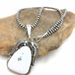 White Buffalo Turquoise Pendant Necklace | Navajo Sterling Silver | Authentic Native American Handmade | 4529