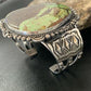 Native American Men's Navajo Bracelet | Sterling Silver Green Gaspeite | Authentic Handmade | 2046