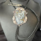 Men's Bolo Tie | White Buffalo Turquoise | Sterling Silver | Navajo | 3" | 14784