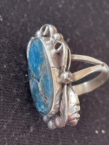 Navajo Blue Lapis Ring | Sterling Silver | Sz 10 | Authentic Native American Handmade | 1205