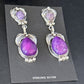 Navajo Purple Sugilite Dangle Earrings | Sterling Silver | 2" | Authentic Native American Handmade | 14404