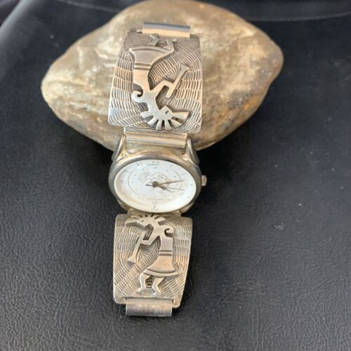 Navajo Kokopelli Sterling Silver Wrist-Watch Tips | Authentic Native American Jewelry | 14104