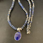 Native American Navajo Blue Lapis Pendant Necklace | Sterling Silver | Authentic Handmade | 12251