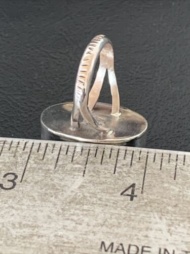 Navajo Blue Turquoise Ring | Sterling Silver | Sz 8 | Authentic Native American Handmade | 1825