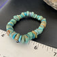 Men's Women's Stretch Bracelet | Blue Green Turquoise Stone | 7" | 11823