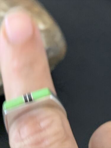 Native American Women's Navajo Green Gaspiete Onyx Inlay Ring | Sz 6.5 | 11154