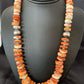 Navajo Orange Spiny Oyster & Turquoise Necklace | Sterling Silver | Authentic Native American | Graduated | 20" | 1504