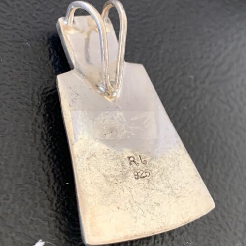 Authentic Native American Navajo Sterling Silver Blue Opal Inlay Pendant | Handmade Jewelry | 13339