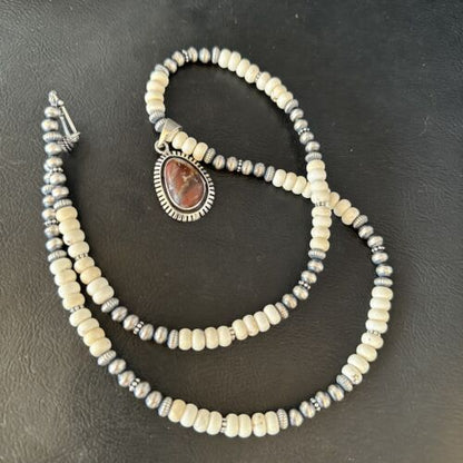 Navajo Wild Horse Turquoise Necklace Pendant | Sterling Silver | Authentic Native American Handmade | 14604