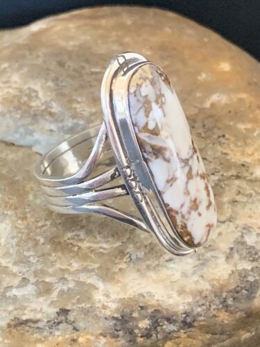 Southwestern Navajo Wild Horse Turquoise Ring | Sterling Silver | Sz 10 | 01874