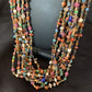 Southwestern Santo Domingo Red Coral Blue Turquoise Necklace | 10 Strand | 28" | 12454