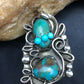 Navajo Multi-Stone Turquoise Ring | Sterling Silver | Sz 8.75 | Native American Handmade | 3182